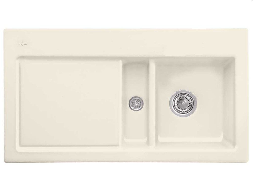 VILLEROY & BOCH Keramický dřez Subway 60 Ivory nástavný 1000 x 510  bez excentru 671201FU