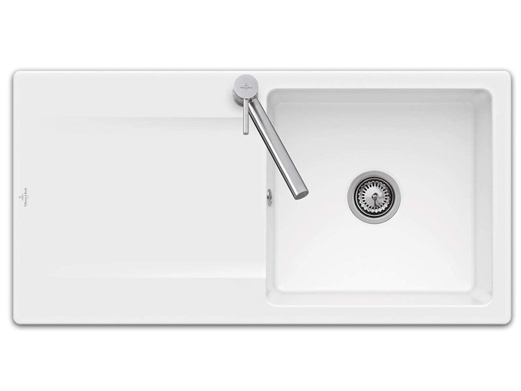 VILLEROY & BOCH Keramický dřez Siluet 60 Stone white nástavný 1000 x 510  bez excentru 333601RW