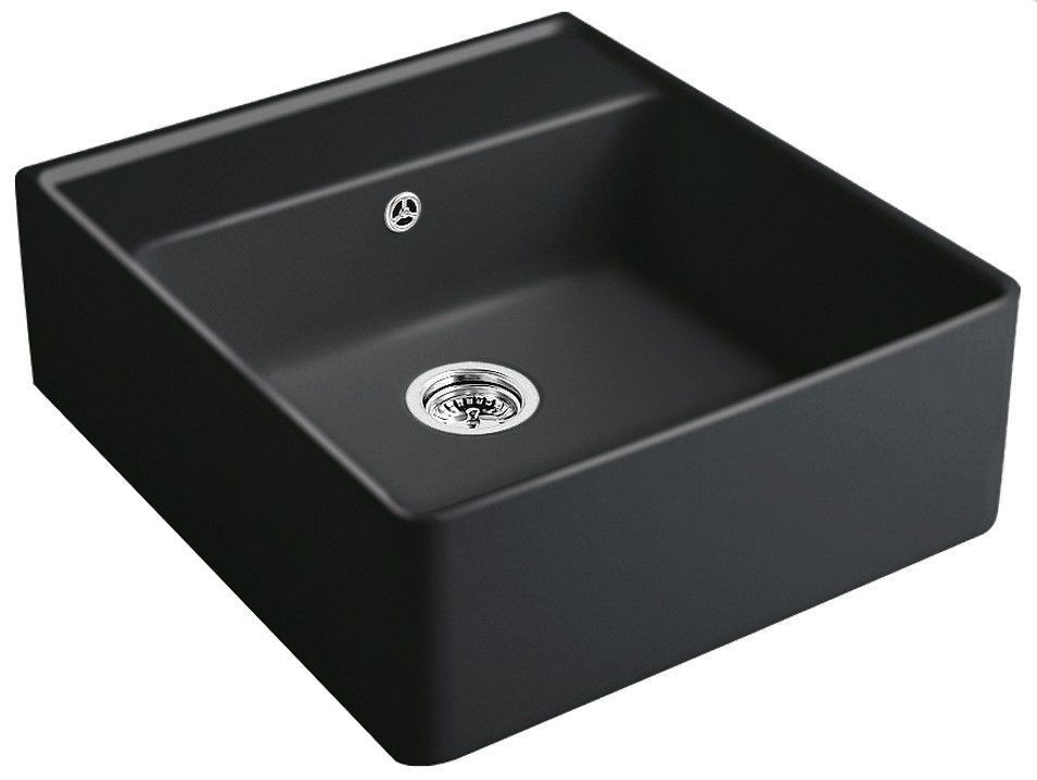 VILLEROY & BOCH Keramický dřez Single-bowl sink Ebony modulový   595 x 630 x 220 bez excentru 632061S5