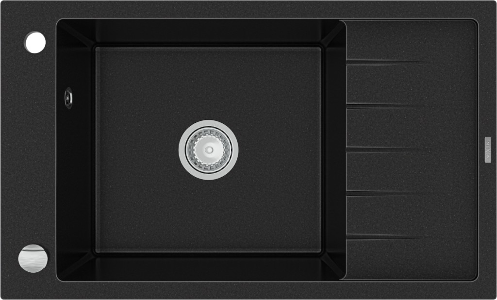 MEXEN Elias granitový dřez 1 mísa dřez s vypouštěním krátký Board 795x480 mm, černá 6511791005-77