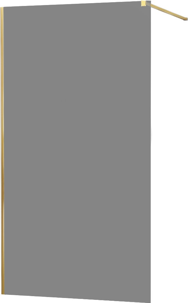 MEXEN/S KIOTO Sprchová zástěna WALK-IN 100x200 cm 8 mm, zlatá, kouřové sklo 800-100-101-50-40