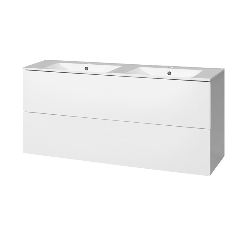 MEREO Aira, koupelnová skříňka s keramickým umyvadlem 121 cm, bílá CN713