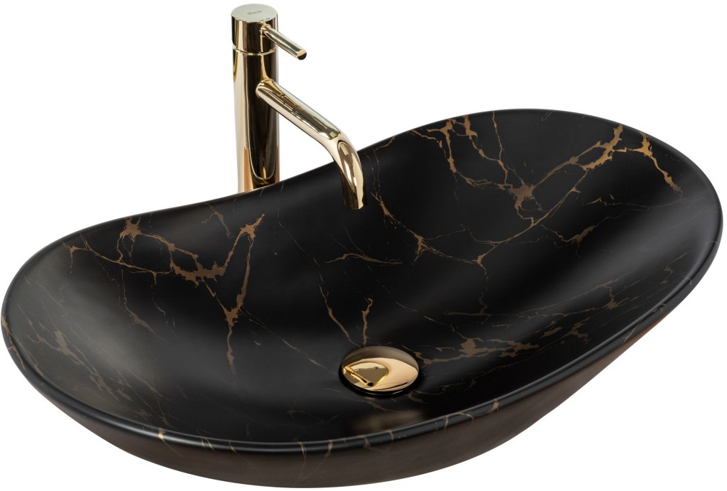 REA Umyvadlo na desku Royal 60 Black Marble Mat REA-U7478