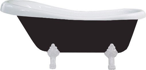 MEXEN/S Retro volně stojící vana 150x73 cm bílá / černá bílá nohy , sifon chrom 53251507375-20