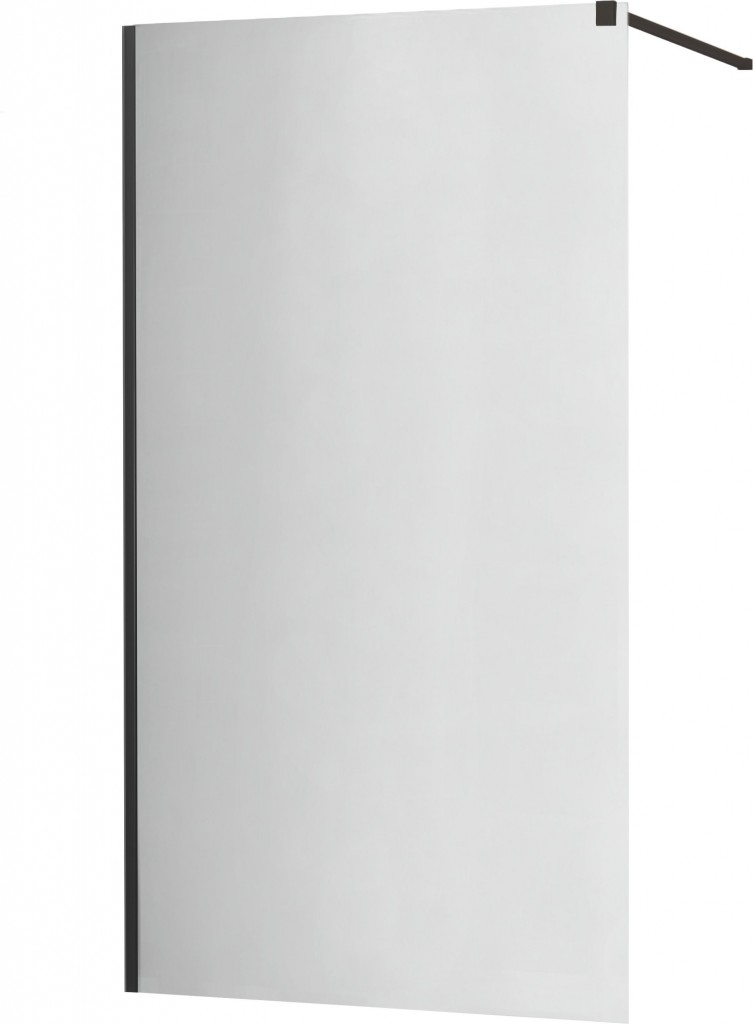 MEXEN/S KIOTO Sprchová zástěna WALK-IN 70x200 cm 8 mm, černá, zrcadlové sklo 800-070-101-70-50