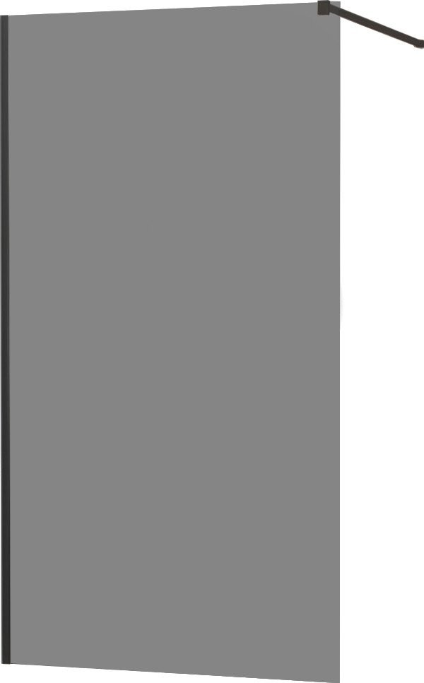 MEXEN/S KIOTO Sprchová zástěna WALK-IN 80x200 cm 8 mm, černá, kouřové sklo 800-080-101-70-40