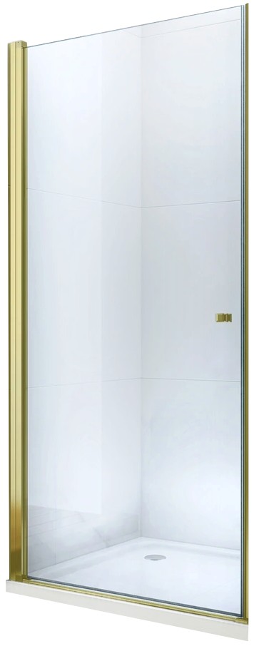 MEXEN PRETORIA křídlové dveře 90x190 cm 6mm, zlatá,  se stěnovým profilem 852-090-000-50-00