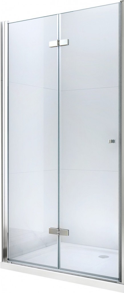MEXEN LIMA skládací dveře 75x190 cm 6mm, chrom, transparent se stěnovým profilem 856-075-000-01-00