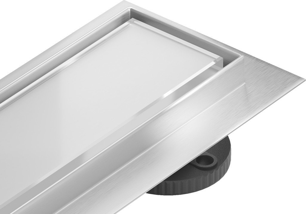 MEXEN/S Flat 360 ° MGW podlahový žlab 90 cm otočný bílé sklo 1027090-40