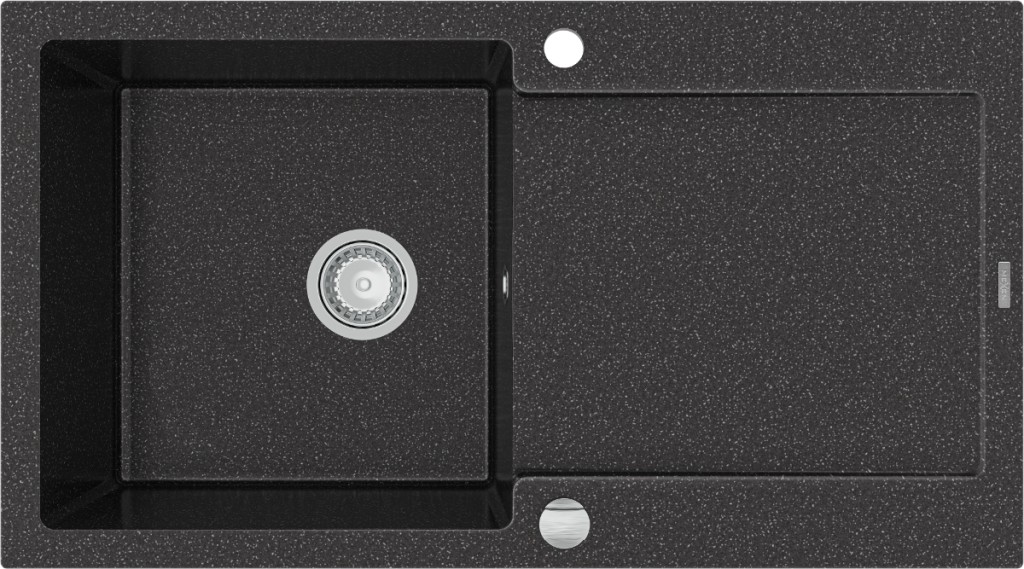 MEXEN Leo granitový dřez 1 s odkapávačem 900x500 mm, černá spotty 6501901010-76