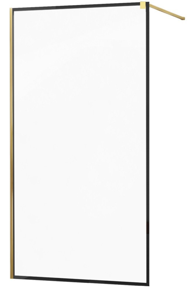 MEXEN/S KIOTO Sprchová zástěna WALK-IN 70x200 cm 8 mm, zlatá, černý profil 800-070-101-50-70