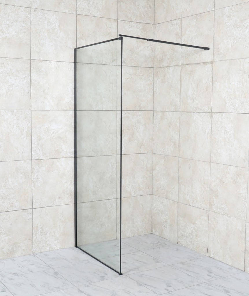 HOPA Walk-in sprchový kout ALGORA BLACK BARVA rámu Černá, Rozměr A 100 cm, Rozměr C 200 cm, Směr zavírání Univerzální Levé / Pravé, Výplň Malované bezpečnostní sklo 6 mm OLBALGO100BC
