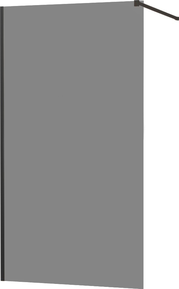 MEXEN/S KIOTO Sprchová zástěna WALK-IN 130x200 cm 8 mm, černá, kouřové sklo 800-130-101-70-40