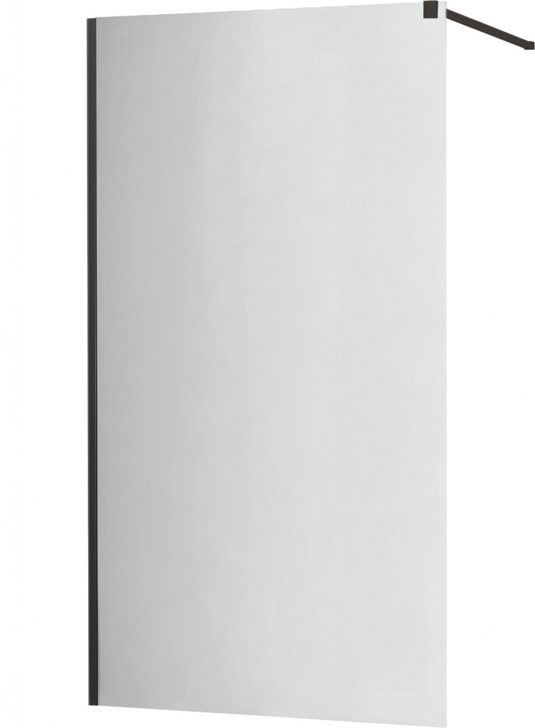 MEXEN/S KIOTO Sprchová zástěna WALK-IN 140x200 cm 8 mm, černá, zrcadlové sklo 800-140-101-70-50