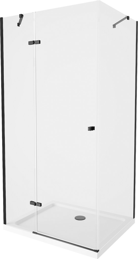 MEXEN/S Roma sprchový kout 70x100, transparent, černá + bílá vanička se sifonem 854-070-100-70-00-4010B