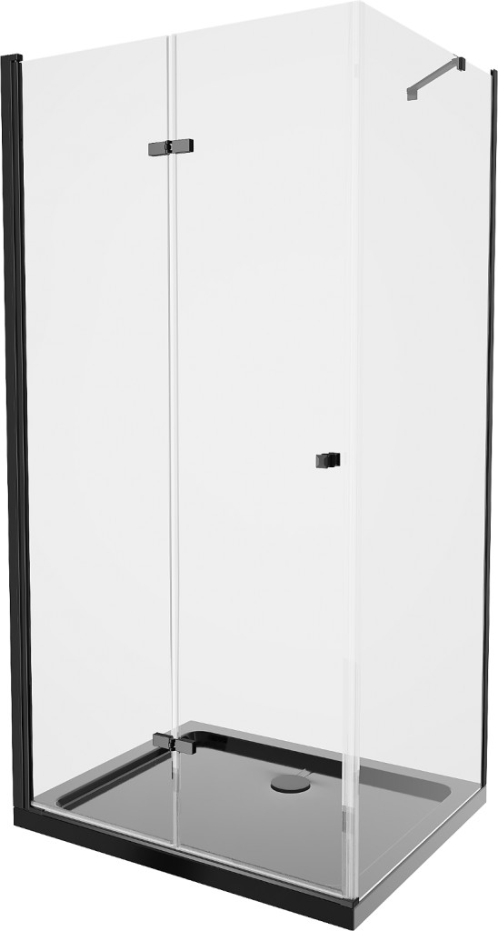 MEXEN/S Lima sprchový kout 90x120, transparent, černá + černá vanička se sifonem 856-090-120-70-00-4070B