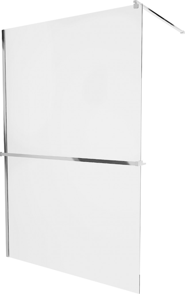 MEXEN/S KIOTO Sprchová zástěna WALK-IN s poličkou a držákem ručníků 100 x 200, transparent 8 mm, chrom 800-100-121-01-00