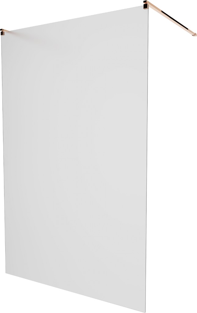 MEXEN/S KIOTO samostatně stojící sprchová zástěna 110 x 200, matné sklo 8 mm, růžové zlato 800-110-002-60-30