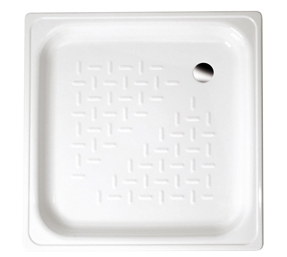 AQUALINE Smaltovaná sprchová vanička, čtverec 70x70x12cm, bílá PD70X70