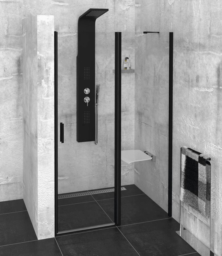 POLYSAN ZOOM BLACK sprchové dveře 1100, čiré sklo ZL1311B