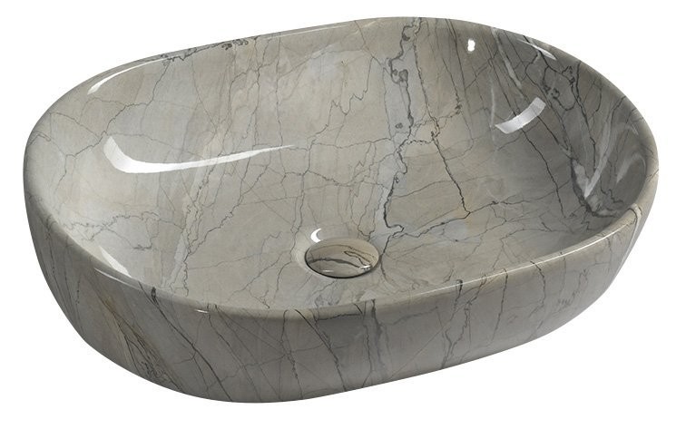 SAPHO DALMA keramické umyvadlo na desku, 59x42 cm, grigio 413