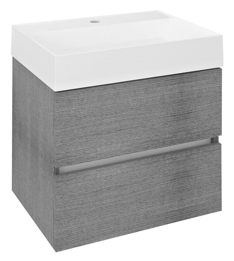SAPHO ODETTA umyvadlová skříňka 57x50x43,5cm, dub stříbrný DT060-1111
