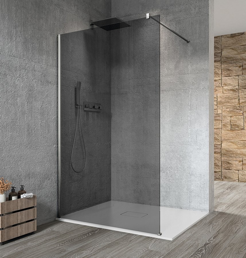 GELCO VARIO CHROME jednodílná sprchová zástěna k instalaci ke stěně, kouřové sklo, 800  GX1380GX1010