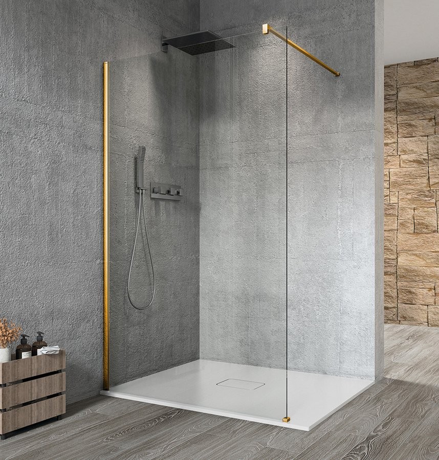 GELCO VARIO GOLD jednodílná sprchová zástěna k instalaci ke stěně, čiré sklo, 800  GX1280GX1016