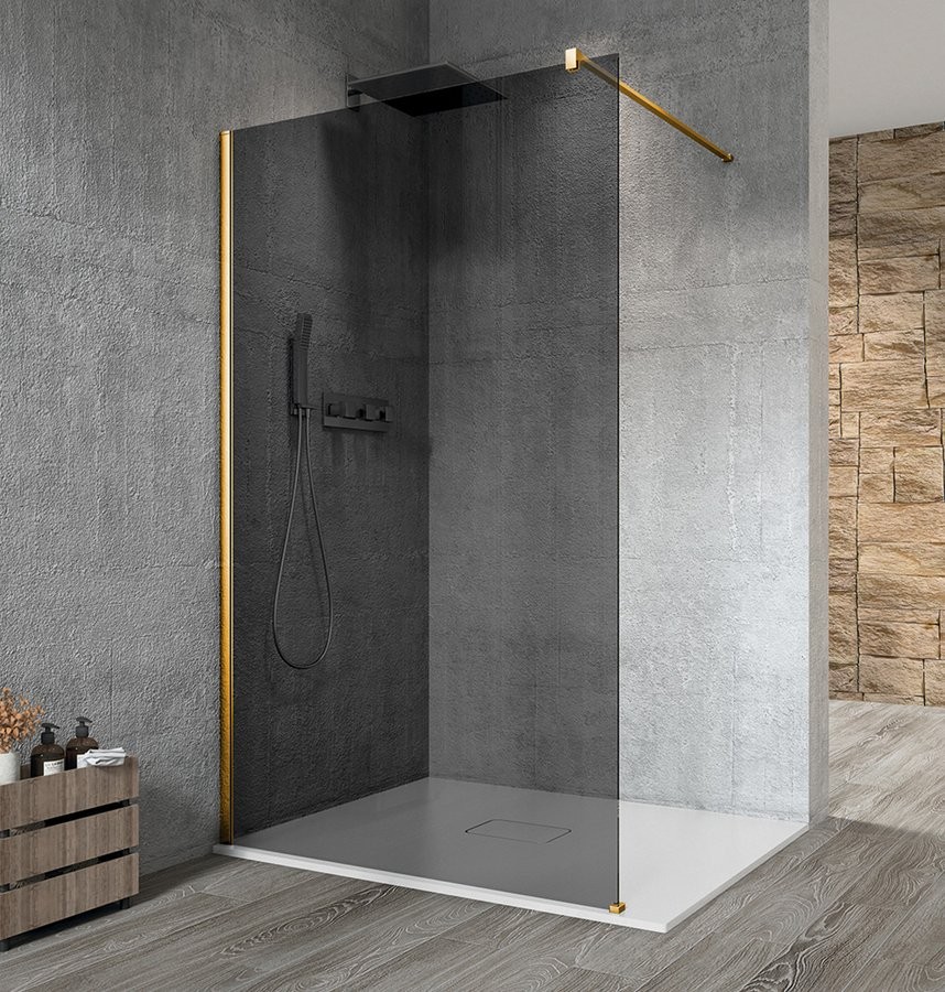 GELCO VARIO GOLD jednodílná sprchová zástěna k instalaci ke stěně, kouřové sklo, 1400 GX1314GX1016