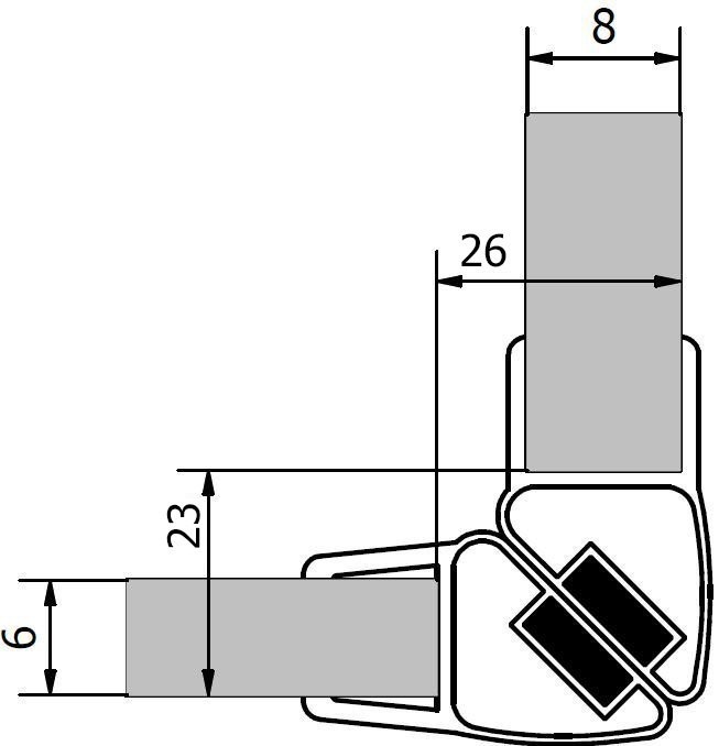 POLYSAN Sada dvou těsnění (magnet) na 6 a 8 sklo, 2000, varianta roh M128