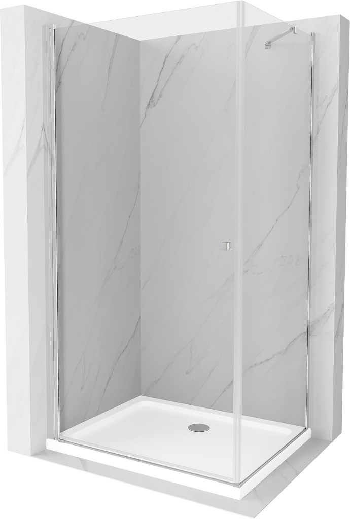 MEXEN/S Pretoria sprchový kout 80x110, transparent, chrom + sprchová vanička včetně sifonu 852-080-110-01-00-4010