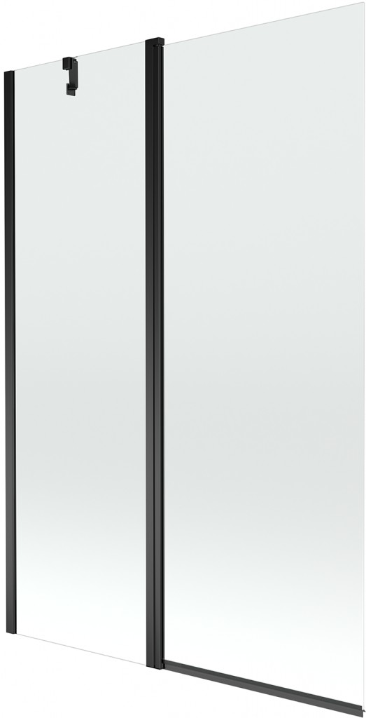 MEXEN Flip vanová zástěna 1-křídlo 120 x 150 cm, transparent, černá 894-120-101-70-00