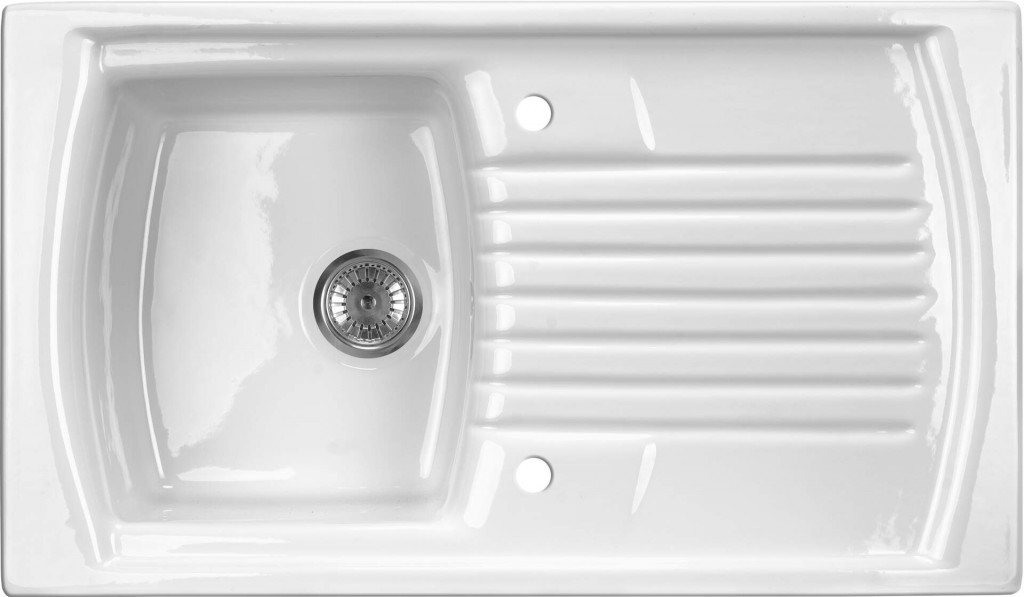 DEANTE Lusitano  bílá Keramický dřez, 1 bowl s odkapávačem ZCL_611N