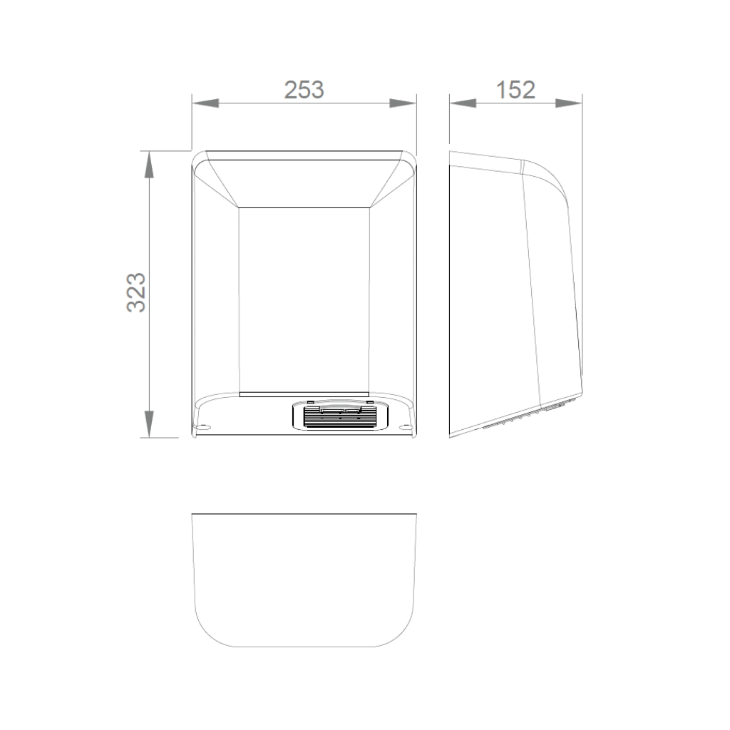 SAPHO BIGFLOW bezdotykový elektrický osoušeč rukou 220-240V, 2050W, 253x323x152 nerez lesk 01451.B