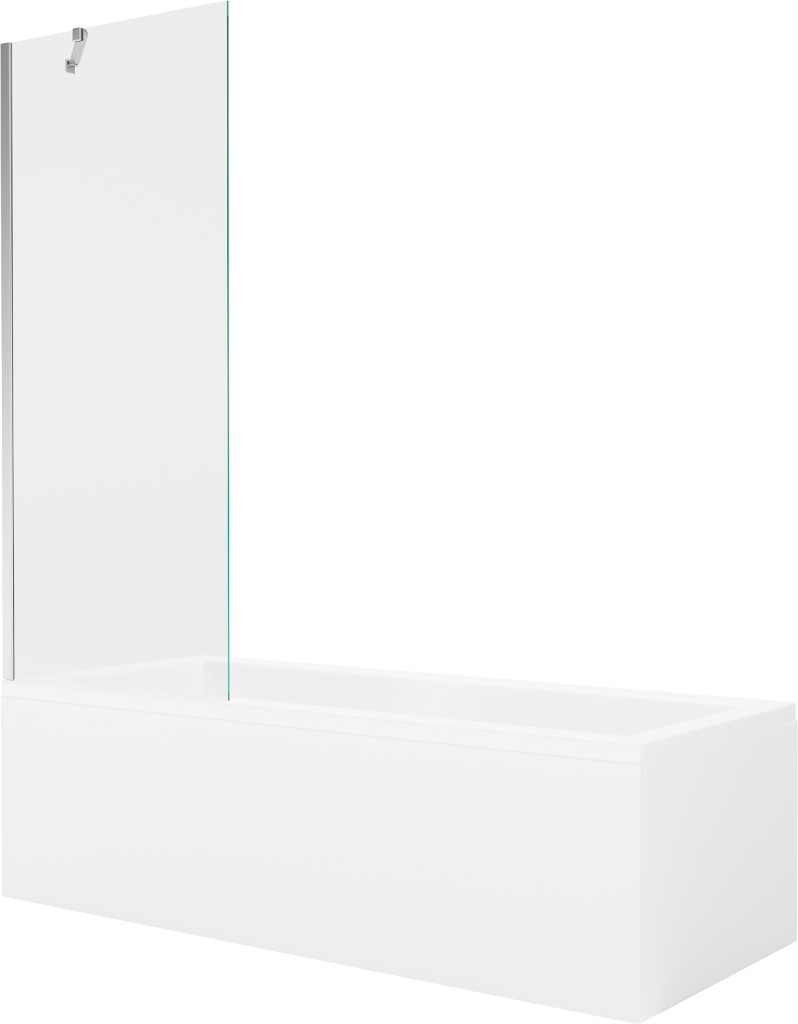 MEXEN/S Cubik obdélníková vana 150 x 70 cm s panelem + vanová zástěna 70 cm, transparent, chrom 550315070X9507000001