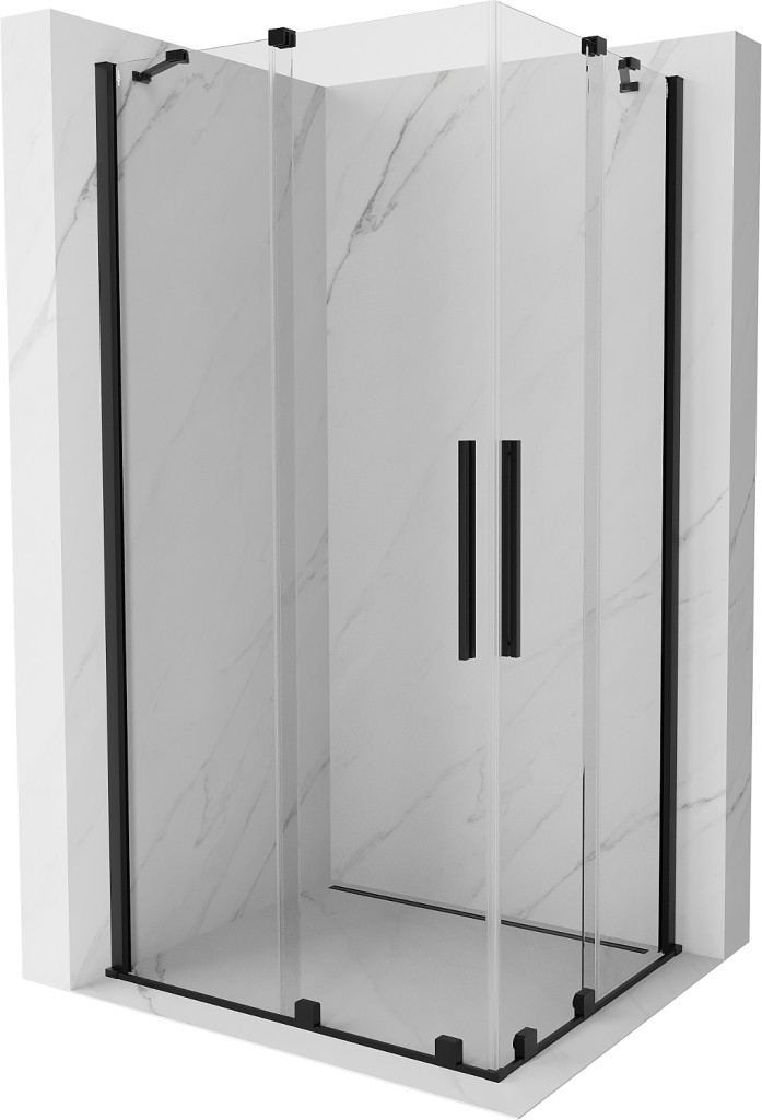 MEXEN/S Velar Duo čtvercový sprchový kout 90 x 80, transparent, černá 871-090-080-02-70
