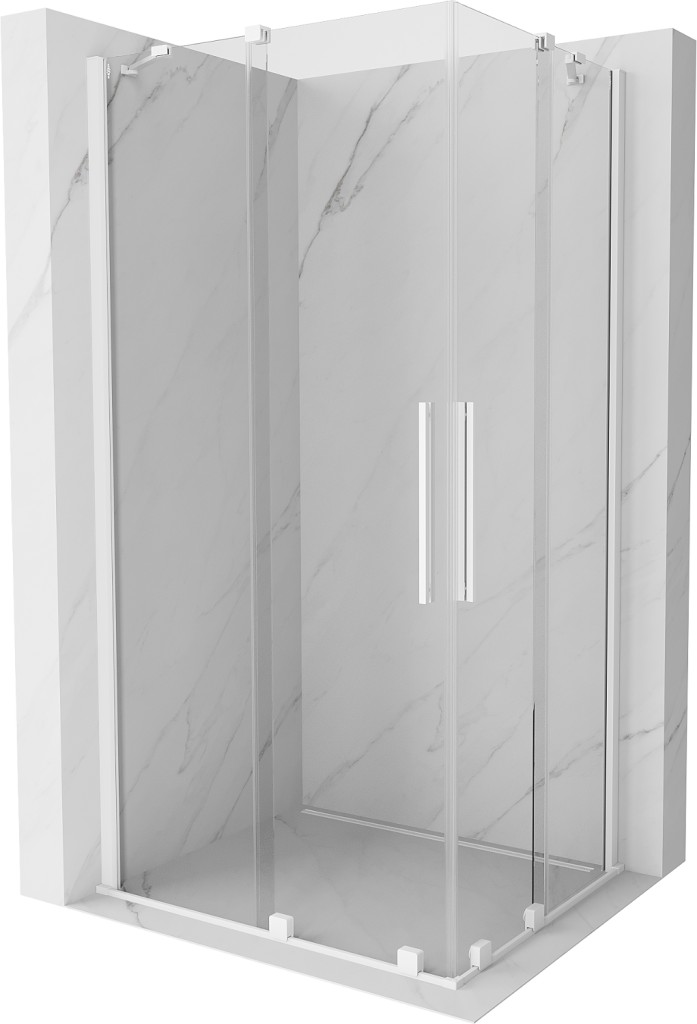 MEXEN/S Velar Duo čtvercový sprchový kout 100 x 90, transparent, bílá 871-100-090-02-20