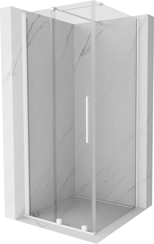 MEXEN/S Velar sprchový kout 90 x 90, transparent, bílá 871-090-090-01-20
