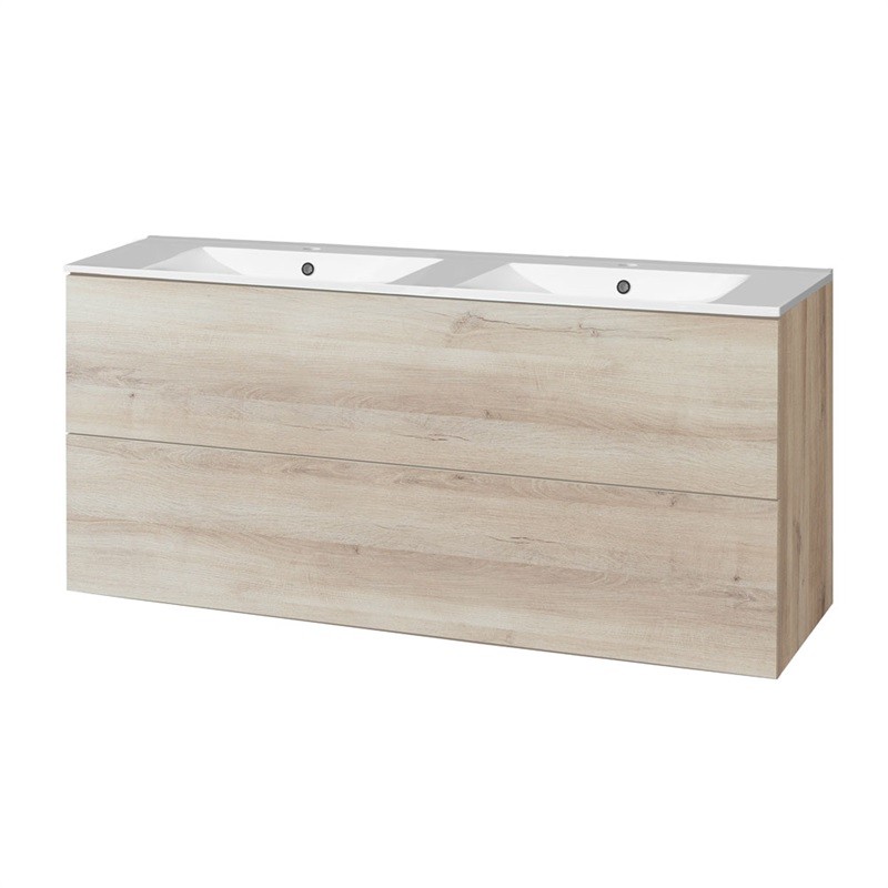 MEREO Aira, koupelnová skříňka s keramickým umyvadlem 121 cm, dub Kronberg CN723