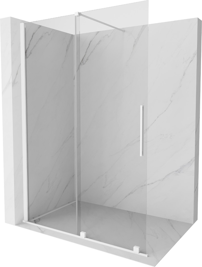 MEXEN/S Velar posuvné sprchové dveře Walk-in 160, transparent, bílá 871-160-000-03-20