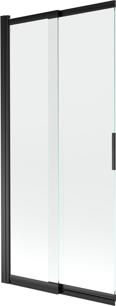 MEXEN Fox 2-křídlá posuvná vanová zástěna 85 x 150 cm, transparent, černá 891-085-002-70-00