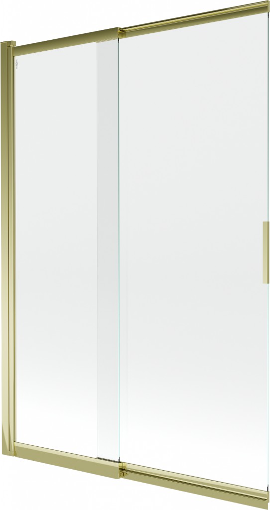 MEXEN Fox 2-křídlá posuvná vanová zástěna 120 x 150 cm, transparent, zlatá 891-120-002-50-00