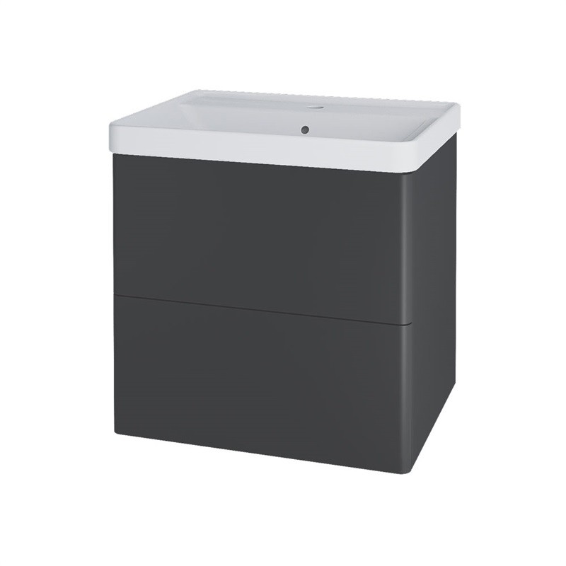 MEREO Siena, koupelnová skříňka s keramickým umyvadlem 61 cm, antracit mat CN430