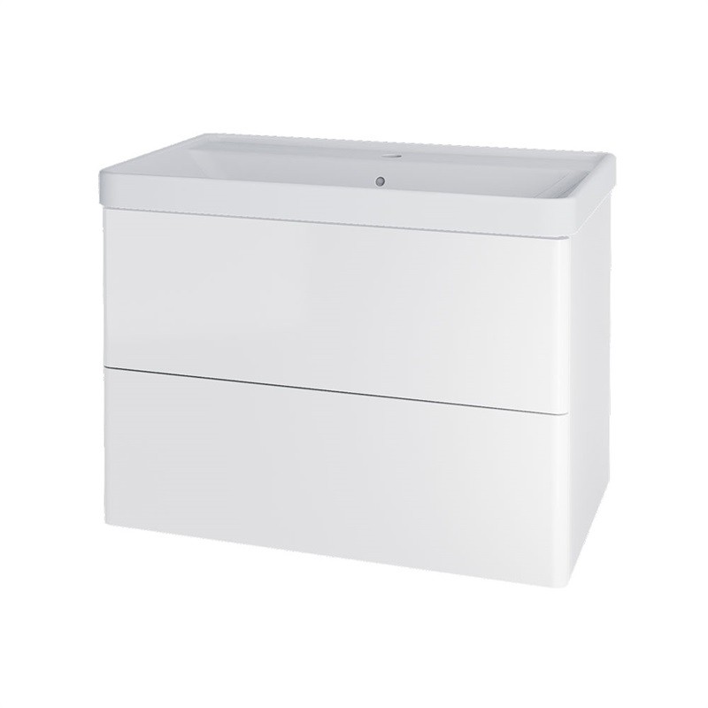 MEREO Siena, koupelnová skříňka s keramickým umyvadlem 81 cm, bílá lesk CN411