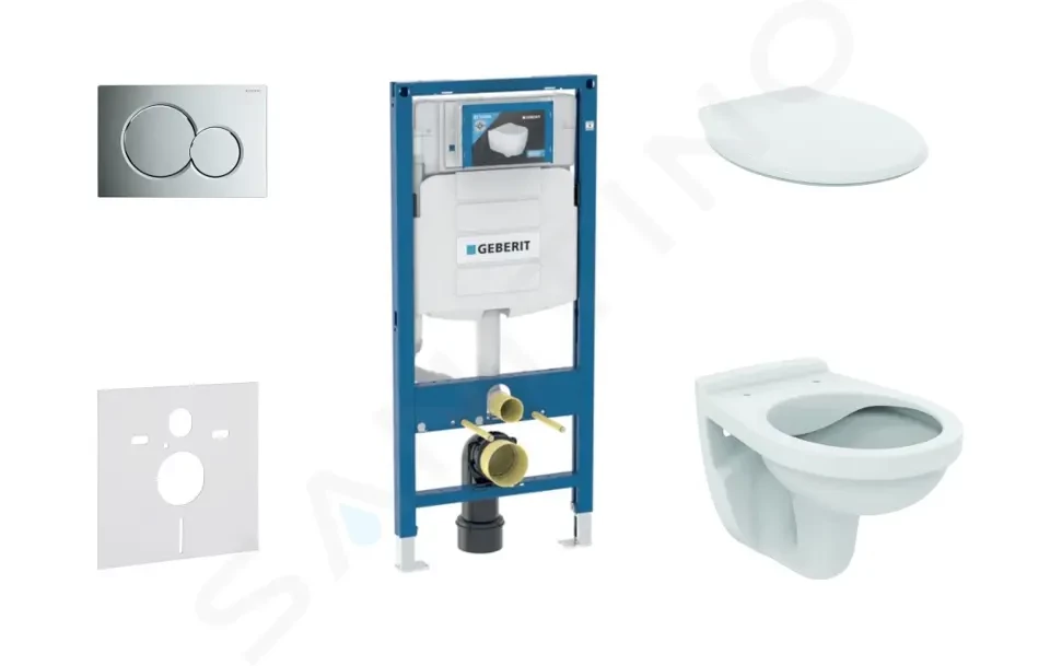 GEBERIT Duofix Set předstěnové instalace, klozet Alpha se sedátkem, tlačítko Sigma01, lesklý chrom 111.300.00.5 NR2