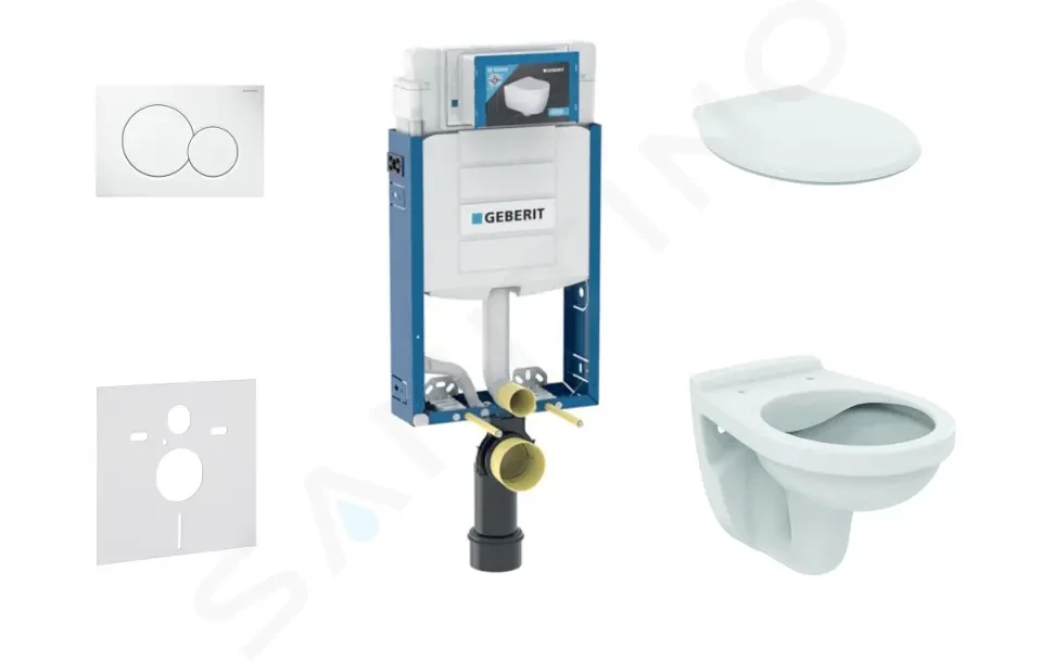 GEBERIT Kombifix Set předstěnové instalace, klozet Alpha se sedátkem, tlačítko Sigma01, alpská bílá 110.302.00.5 NR1