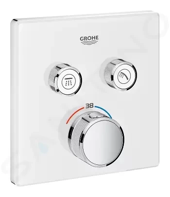 GROHE Grohtherm SmartControl Termostatická vanová baterie pod omítku se 2 ventily, měsíční bílá 29156LS0