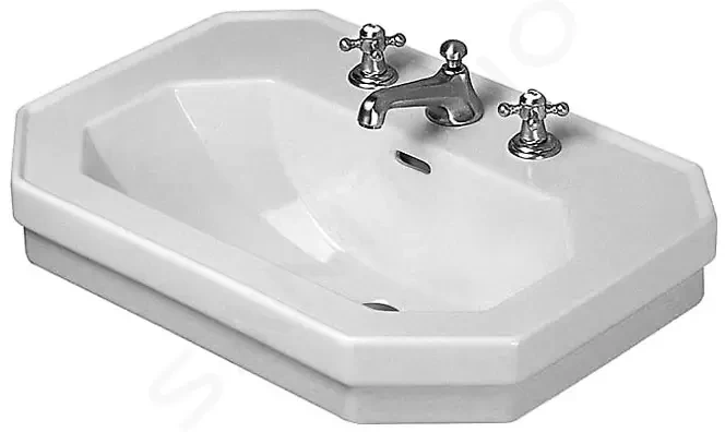 DURAVIT 1930 Umyvadlo 700x500 mm, s přepadem, 1 otvor pro baterii, WonderGliss, bílá 04387000001