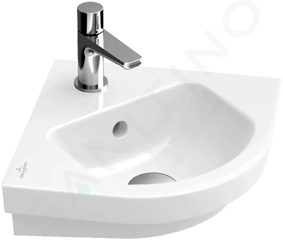 VILLEROY & BOCH Subway 2.0 Umývátko rohové 320x320 mm, s přepadem a otvorem pro baterii, bílá 73194501