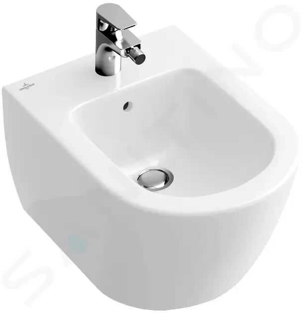 VILLEROY & BOCH Subway 2.0 Závěsný bidet s přepadem, 355x480 mm, s CeramicPlus, alpská bílá 540600R1